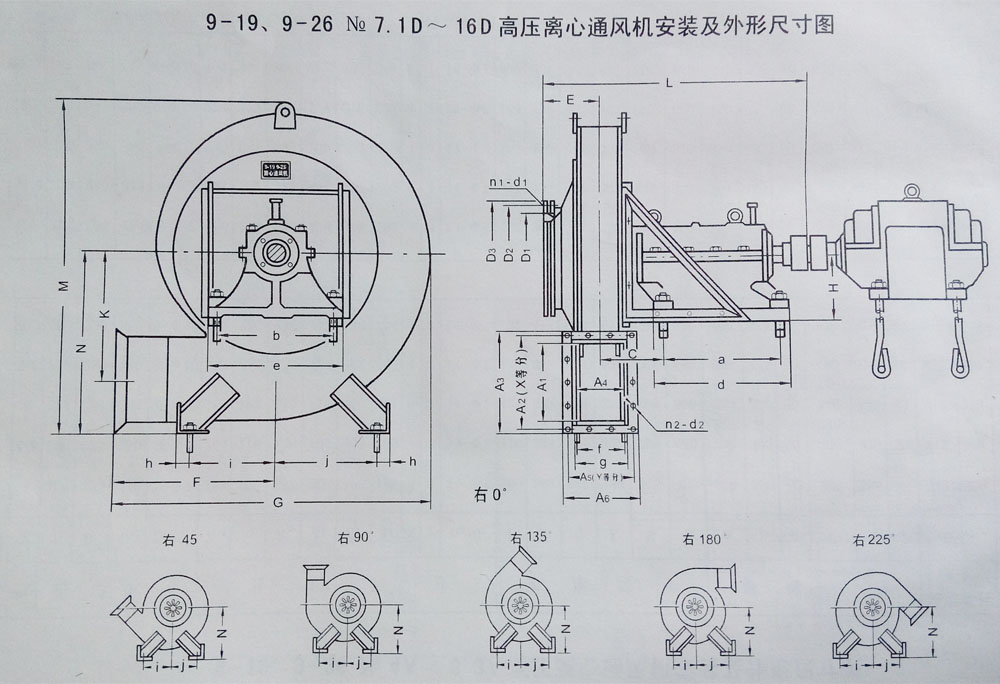 9-26高壓離心鼓風機安裝方式